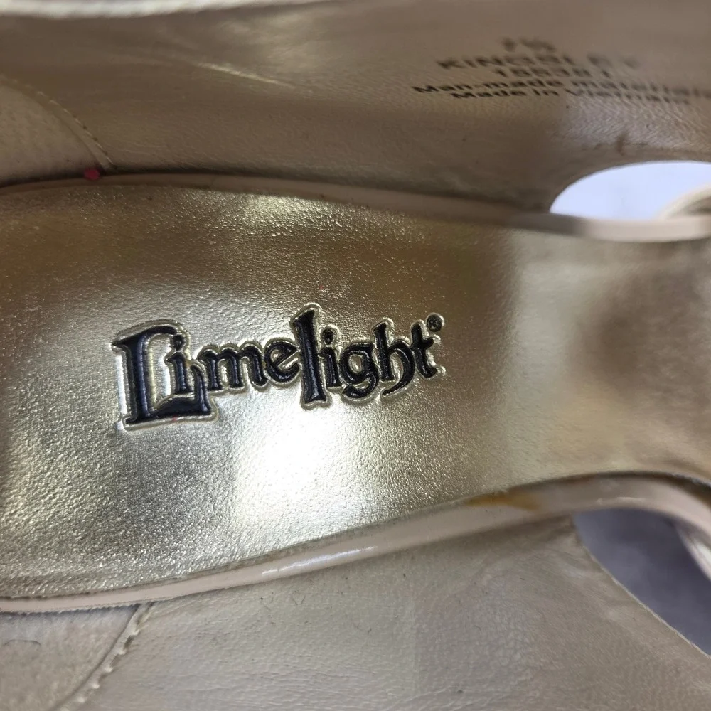 Limelight Kingsley Nude Patent Platform Peep Toe Heels 7.5 155381